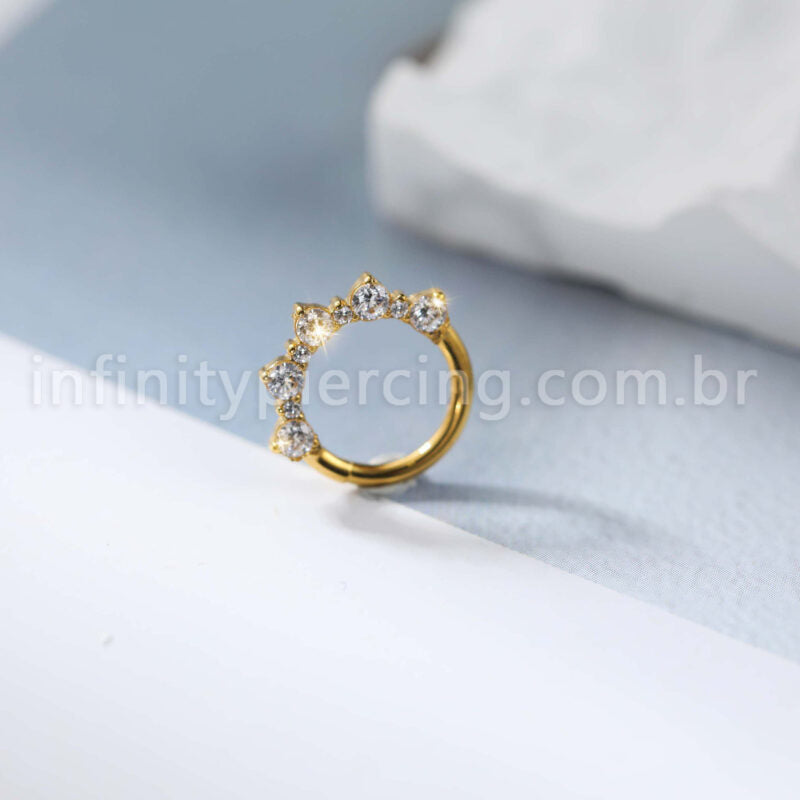 Piercing Argola Titânio Detalhe Zircônia