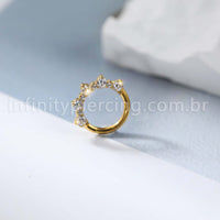 Piercing Argola Titânio Detalhe Zircônia
