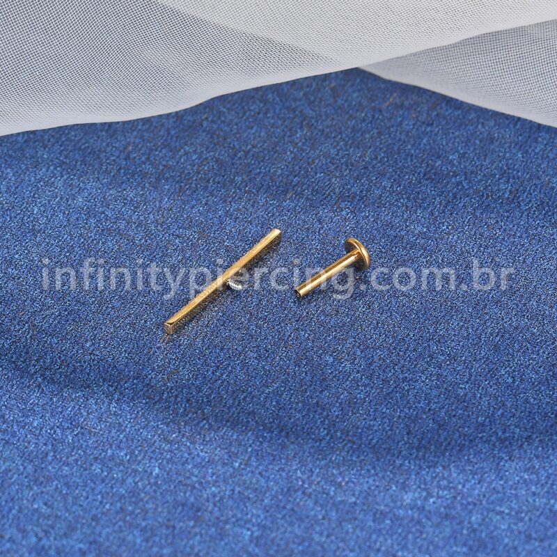 Piercing Labret Aço Cirúrgico Barra 20Mm Zircônia Cravejada