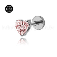 Piercing Labret Titânio Pedra Zircônia