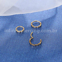 Piercing Argola Aço Cirúrgico Segmento Articulado Cruz