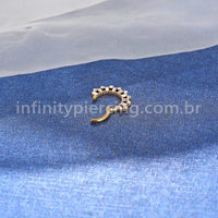 Piercing Argola Titânio Detalhes Zircônia Cravejada