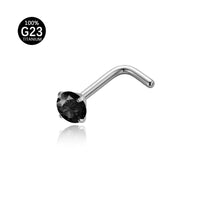 Piercing Nostril Curvo Titânio Zircônia Redonda 10153