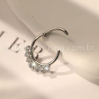Piercing Argola  Aço Cirúrgico Segmento Articulado Zircônias