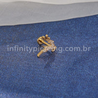 Piercing Labret Aço Cirúrgico Cervo Zircônia