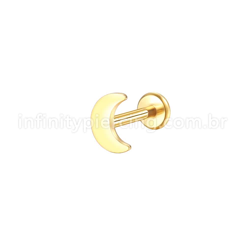 Piercing Labret Aço Cirúrgico Lua