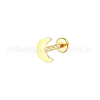 Piercing Labret Aço Cirúrgico Lua