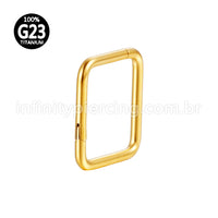 Piercing Argola Titânio Quadrado Lisa