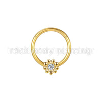 Piercing Argola Aço Cirúrgico Segmento Articulado Strass