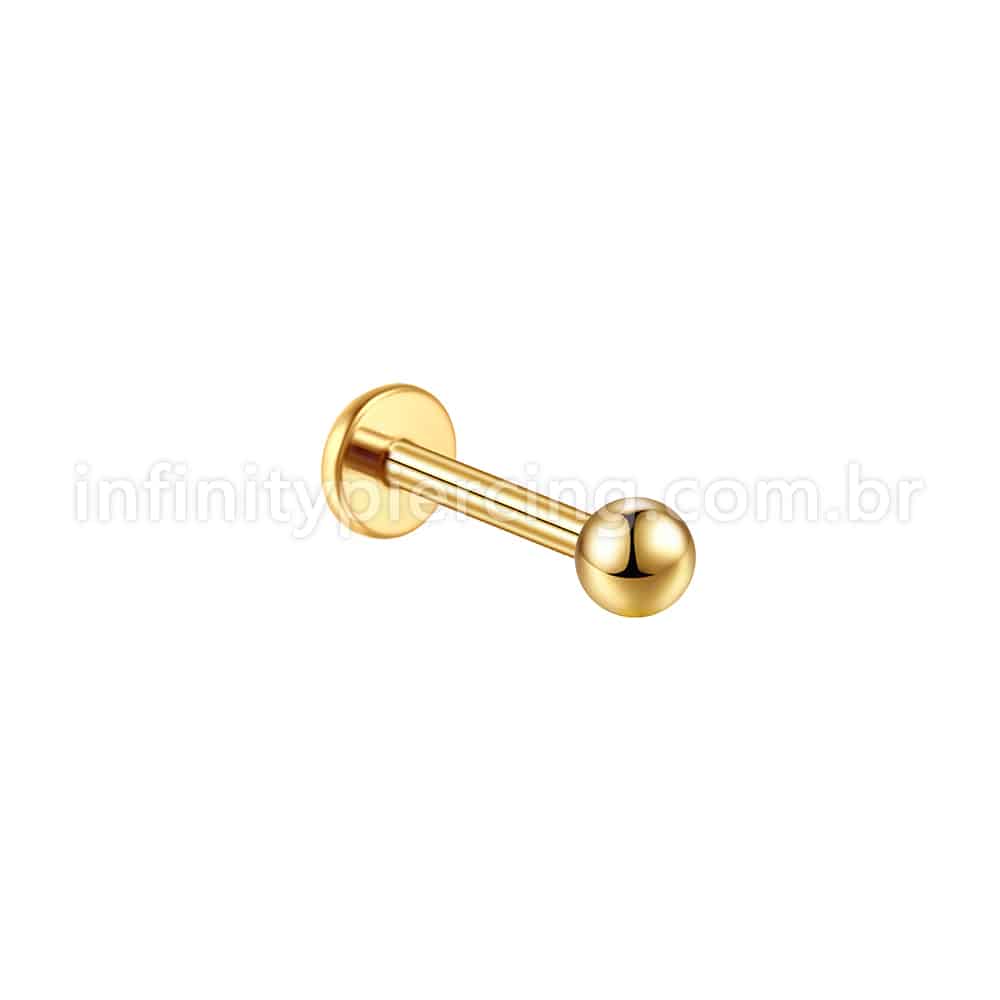 Piercing Labret Aço Cirúrgico 316L Rosca Interna