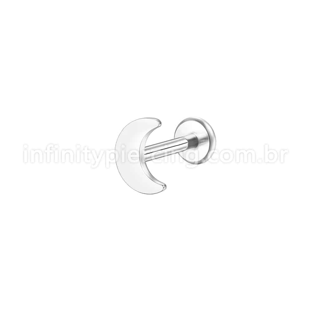 Piercing Labret Aço Cirúrgico Lua