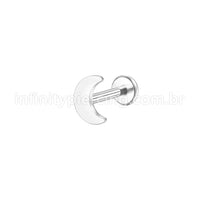 Piercing Labret Aço Cirúrgico Lua
