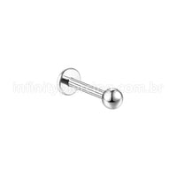 Piercing Labret Aço Cirúrgico 316L Rosca Interna