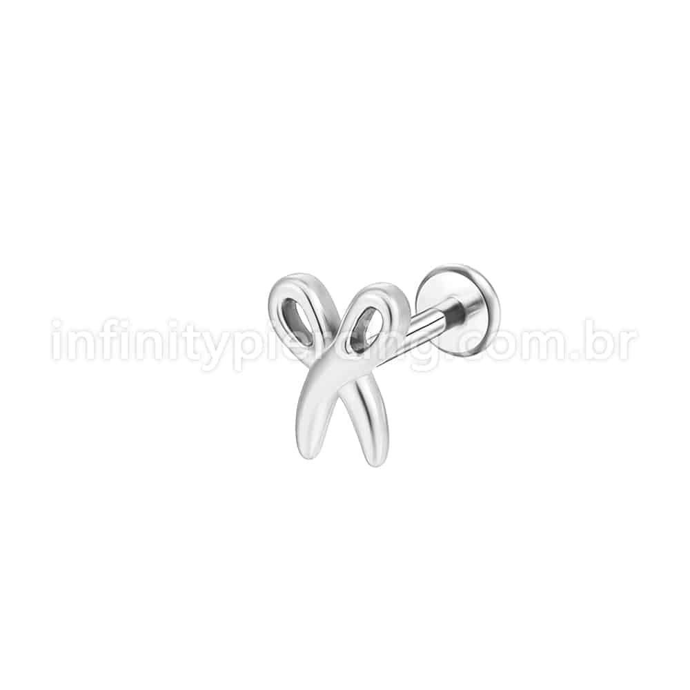 Piercing Labret Aço Cirúrgico Tesoura