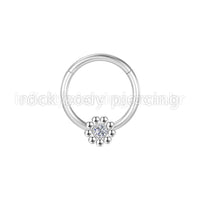 Piercing Argola Aço Cirúrgico Segmento Articulado Strass