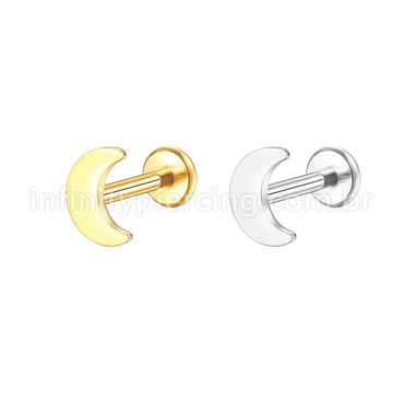 Piercing Labret Aço Cirúrgico Lua