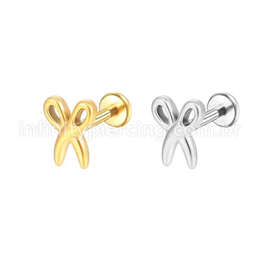 Piercing Labret Aço Cirúrgico Tesoura