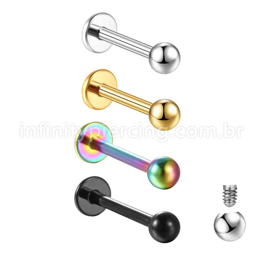 Piercing Labret Aço Cirúrgico 316 L