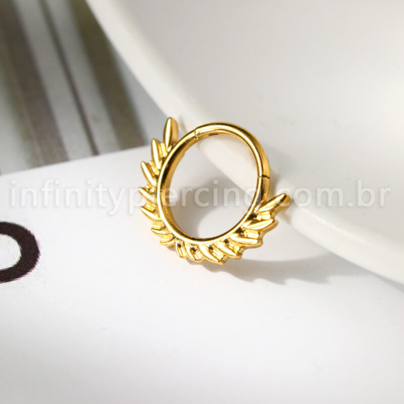 Piercing Argola Titânio Coroa De Folhas