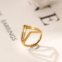Piercing Argola Gota Titânio Três Fileiras Segmento Articulado Zircônia Cravejada