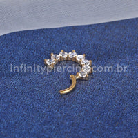 Piercing Argola Titânio Segmento Articulado Zircônia Cravejada