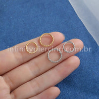 Piercing Argola Segmento Articulado Aço Cirúrgico Detalhado