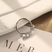 Piercing Argola  Aço Cirúrgico Segmento Articulado Zircônias