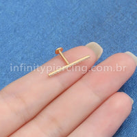 Piercing Labret Aço Cirúrgico Barra 20Mm Zircônia Cravejada