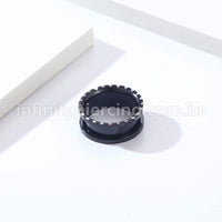 Alargador Aço Cirúrgico Black Detalhado