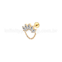 Piercing Labret em Titânio G23 com Zircônia Brilhante – Design Premium Minimalista para Estilo Elegante e Moderno