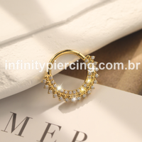Piercing Argola  Aço Cirúrgico Segmento Articulado Indiano Zircônia