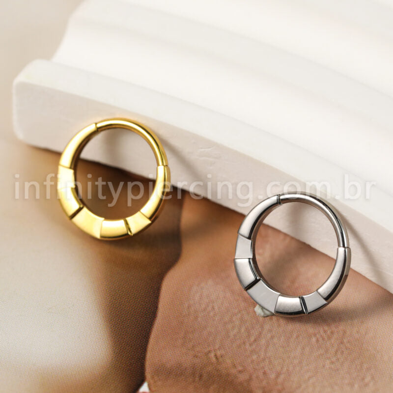 Piercing Argola Titânio Segmento Articulado Detalhada