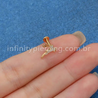 Piercing Labret Aço Cirúrgico Cervo Zircônia