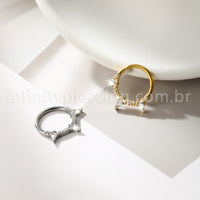 Piercing Argola Titânio Zircônia Cravejada Spike
