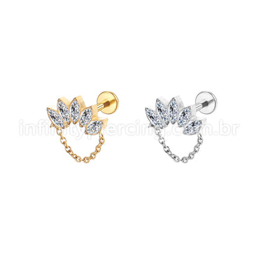Piercing Labret em Titânio G23 com Zircônia Brilhante – Design Premium Minimalista para Estilo Elegante e Moderno