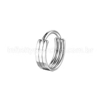 Piercing Argola Aço Cirúrgico Detalhado 3 Fileiras