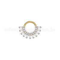 Piercing Argola Aço Cirúrgico Segmento Articulado Zircônia Cravejada