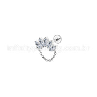 Piercing Labret em Titânio G23 com Zircônia Brilhante – Design Premium Minimalista para Estilo Elegante e Moderno