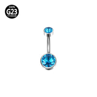 Piercing Banana Titânio 2 Pedras Zircônia
