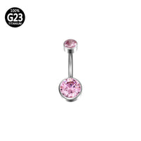 Piercing Banana Titânio 2 Pedras Zircônia