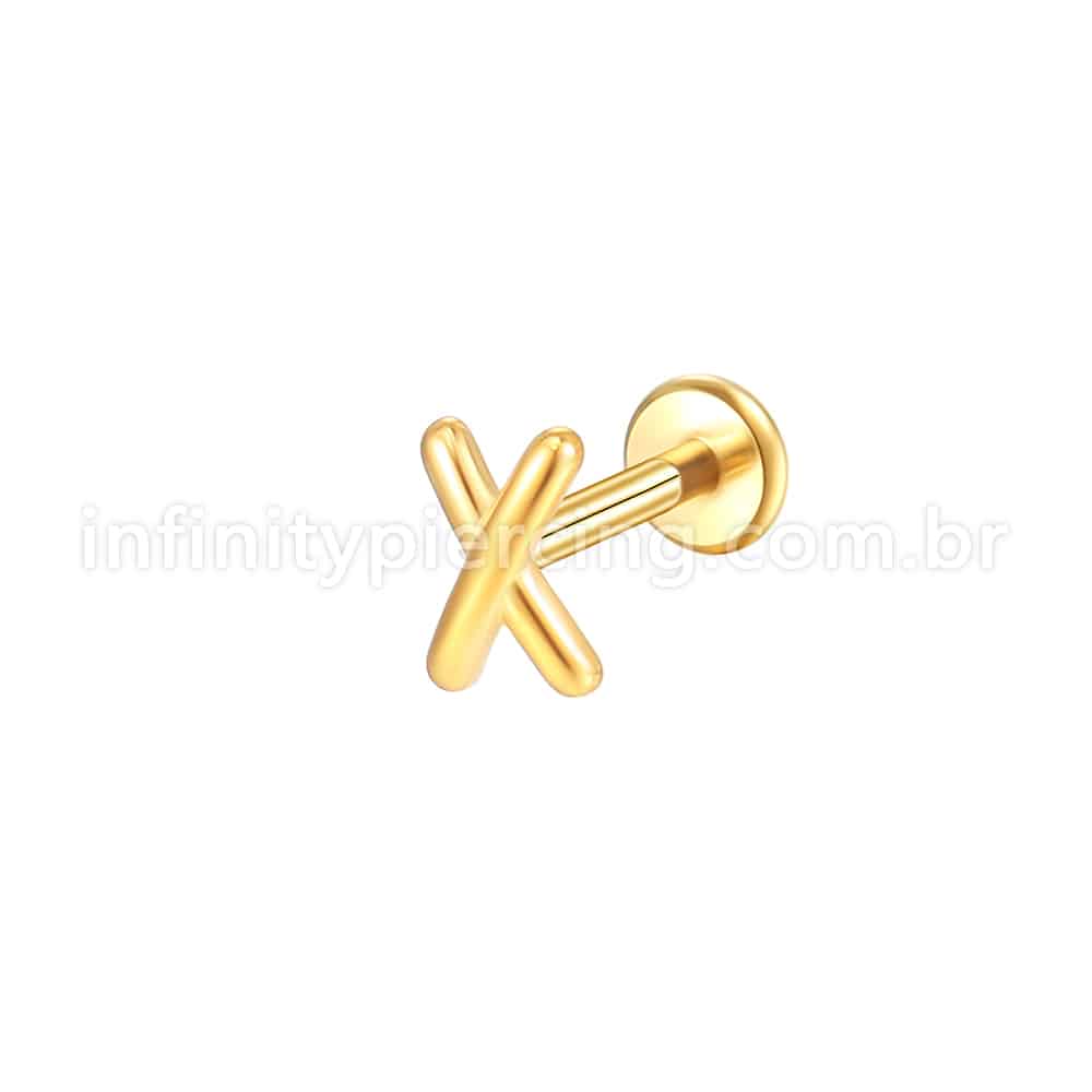 Piercing Labret Aço Cirúrgico X