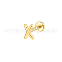 Piercing Labret Aço Cirúrgico X