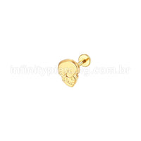 Piercing Labret Aço Cirúrgico Caveira