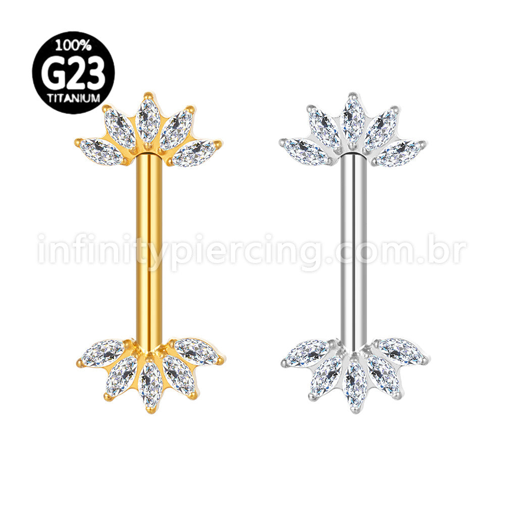 Piercing Mamilo Titânio Zircônia