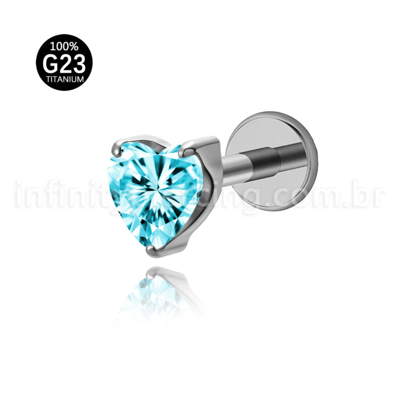Piercing Labret Titânio Pedra Zircônia