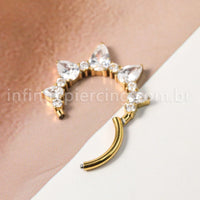 Piercing Argola Titânio Segmento Articulado Zircônia Cravejada Gota