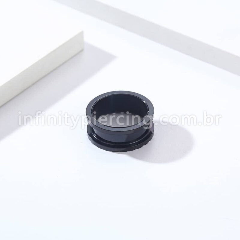 Alargador Aço Cirúrgico Black Detalhado
