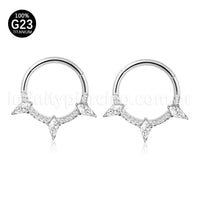 Piercing Argola Titânio Zircônia Cravejada Spike