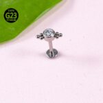 Piercing Labret Push Pin Titânio Indiano Zircônia