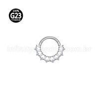 Piercing Argola Titânio Detalhes Zircônia Cravejada